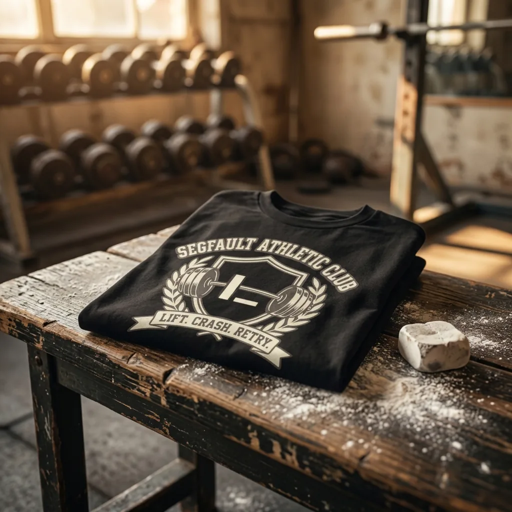 Segfault Athletic Club design printed on Unisex Fine Jersey Tee